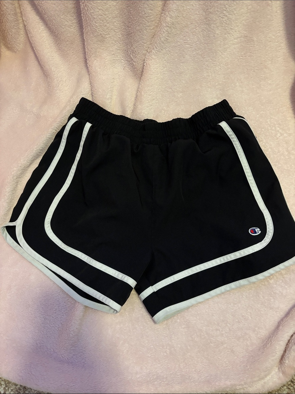 Champion kids Black Shorts with White Piping